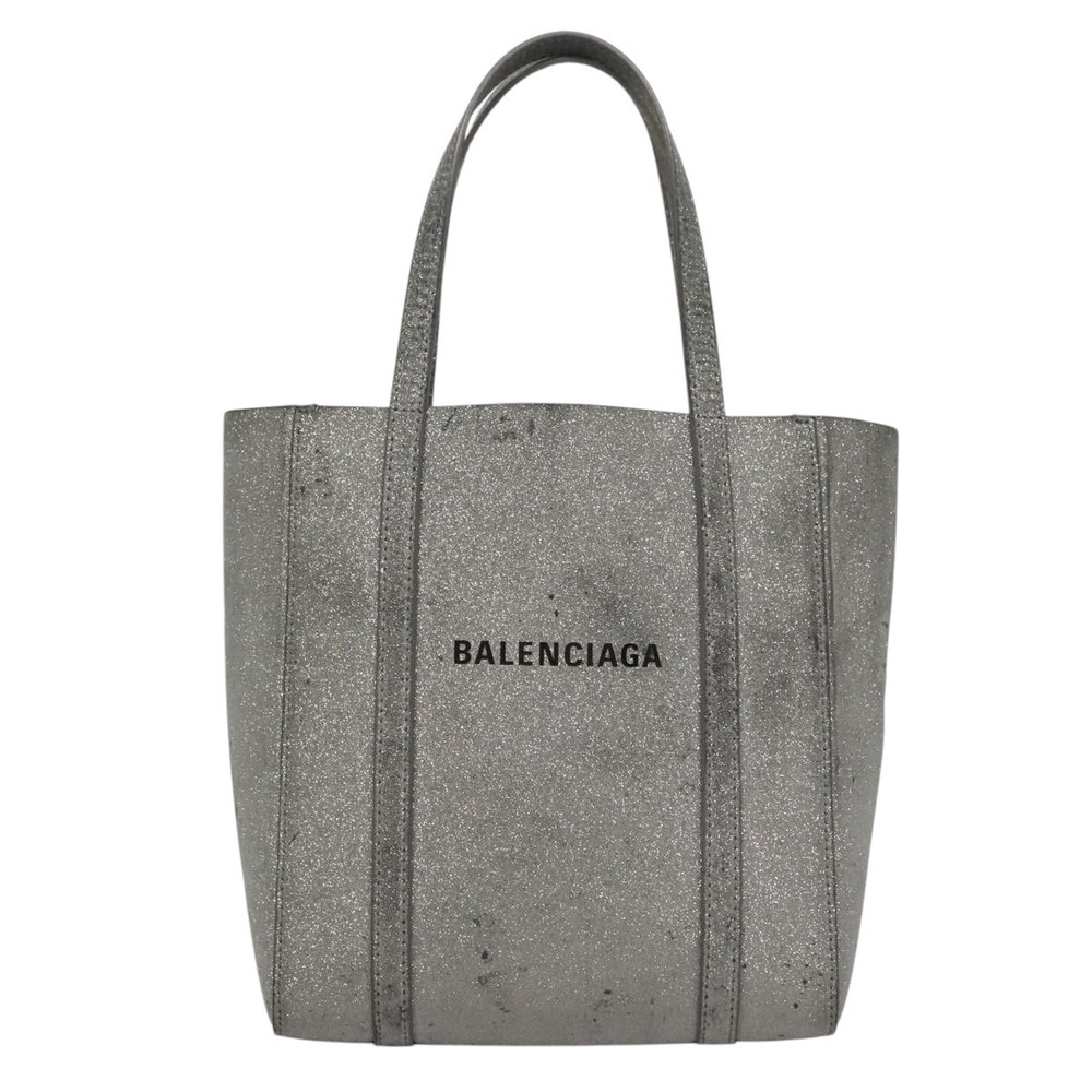 BALENCIAGA Everyday XXS Hand Bag Leather 2way Silver Auth bs21056 - Picture 13 of 16
